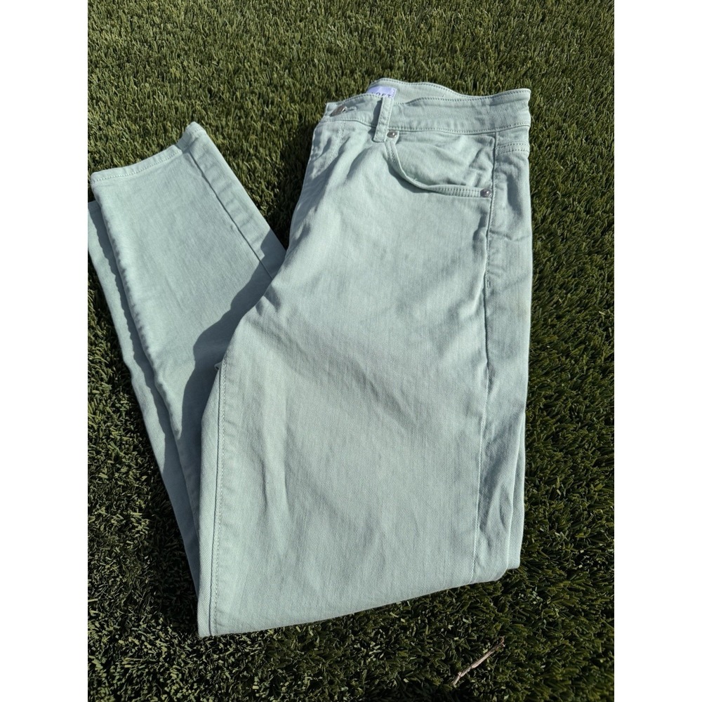Ann Taylor Loft Jeans Modern Skinny Crop Women's 28/6 Stretch Light‎ Green